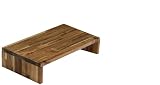 WOODPRO アカシア モニター台 デスクシェルフ 幅50cm 高さ10cm 奥行28cm ダークウォルナット色 完成品 木製 モニタースタンド 卓上 パソコン台 ディスプレイ台 机上台 コの字ラック 受注生産