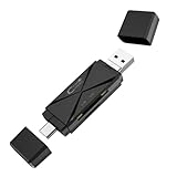 【Amazon限定ブランド】SD カードリーダー [USB2.0 / Type C / Micro USB / 3-in-1] カード リー