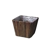 TimeNote　定番バスケット　ロータスステムカゴ　4寸角タイプ　縦型鉢カバー　ブラウン　3-1034　Lotus stem 　10個セット