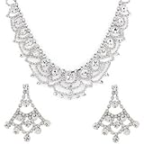[ネックレス ピアス セット] Pierce & Necklace set クリスタイル ラインストーン ジュエリーアクセサリー イヤリング対応可