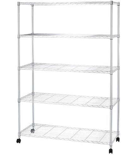 Amazon｜スチールラック メタルラック 幅120cm 5段 ホワイト 幅約120