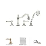 Rohl A1404LCPN Country Bath Roman Tub Filler Faucet with Single Function Hand Shower and Swarovski C