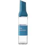 ColorfulHome オイルボトル 醤油差し 液だれしない 見せる収納 スタイリッシュ 片手 ガラス 調味料入れ 油入れ ドレッシングボトル 調味料 ビン オイル差し 醤油 酢 ビネガー オイル 容器 500ml 料理用 ギフト (ブルー)
