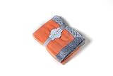 Bacati Bordered Plush Blanket, Solid Orange/Grey, 30 x 40 by Bacati