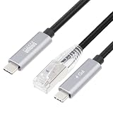 サンワダイレクト Type-C LAN変換ケーブル PD 100W対応 2m カテゴリ6対応 1Gbps MACアドレスパススルー対応 イーサネットケーブル 500-LAN6NKCPD02