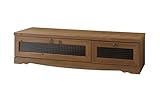 カントリー調 テレビボード (alto) W120 単品 ブラウン　(フロアタイプ仕様 木目調 モザイクガラス)