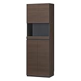 白井産業【SHIRAI】下駄箱 シューズボックス 靴箱 飾り棚付 ポルターレエントランス ダークブラウン 幅約60cm 高さ約180cm 【2梱包】 PRE-1860CDDK