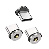 【国内ブランド 1PIN 端子単品】DAIAD マグネット式 充電アダプター 単品 Type-C 端子3個セット 磁石式 コネクタ 充電専用 プラグ 360度回転 Android スマホ 防塵キャップ タイプC