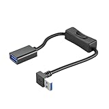 YSJJZRL 90 度 USB 3.0 延長ケーブル スイッチ付き ストレート/上/下/左/直角 USB オス - メス延長コード (0.3M,下)