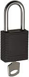 Brady Plastic Lockout/Tagout Padlock Keyed Different 1-3/4 Body Length 1-1/2 Shackle Clearance Black