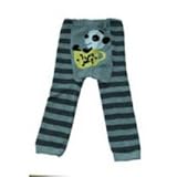 ベビー幼児・ウーリーレギンス by Dotty Fish　デザイン：グレー・ブラック　ストライプ　パンダ、男の子 24-36ヶ月