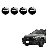 RAV4 車ロック保護ステッカー ドアロック鍵穴ステッカーデカール 車用室外ドアハンドル 装飾アクセサリー 車のドアロックカバー プロテクター キーシリンダーエンブレム キーホール キーシリンダーガード 4枚セット (黒, RAV4)