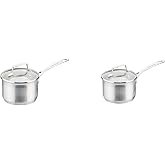 Scanpan SP71231800 Impact Saucepan, 18cm/2.5 Litre Capacity, Silver and Scanpan Impact Saucepan, 14 cm/1.2 Litre Silver