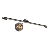 LEDランプミラー、浴室シンクトイレ、調節可能なランプ、銅、黒11W56cm（22インチ）