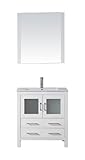 Virtu USA単一ks-70030-c-whモダン30インチシンク浴室洗面化粧台セットwith Polishedクローム蛇口、ホワイト