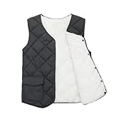 [ｉｎｏｔｅｎｋａ] ダウンベスト メンズ ベスト インナーベスト 防寒ベスト 中綿ベスト ボアベスト Vネック 大きいサイズ アウトドア 裏起毛 中綿入り 無地 軽量 防寒防風 作業着 男女兼用 暖かい 春秋冬(2XL ブラック)