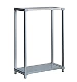 選べる幅サイズ31段階！軽量アルミ製 収納ラック2段 棚板奥行36cm 高さ120cm 幅バリエーション 30～180cm (90cm)