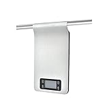 デジタルクッキングスケール VOOLOVE 調理用スケール　1g〜5kg 高精度　液晶ディスプレイ　風袋機能付き フック付き　壁掛け収納可能 4種単位変換　薬店適用　シルバー