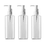 Yyiingkku シャンプーボトル 詰め替え 大容量 透明 3本セット 広口ジャースタイル 50ml/100ml /150ML/ 200ML BPAフリー 漏れ防止 シャンプー コンディショナー ボディソープ 詰め替え用 キッチン ディスペンサー ポンプボトル 洗面所用 詰替用 (50ml)