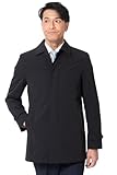 [ユナイテッドゴールド] スプリングコート メンズ ビジネスコート 撥水加工 ストレッチ ステンカラーコート 軽量 ビジネス 就活 春 秋 【1】 ブラック M