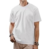 [Ｋａｙｉｙａｓｕ] Tシャツ メンズ 半袖 肉厚生地 おおきいサイズ クルーネック 100綿 透けない(ホワイト 2XL)
