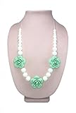 Holl Jolly Baby Flower Silicone Beaded Teething Necklace - Mint by Holly Jolly Baby