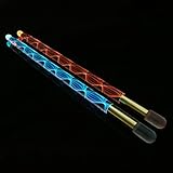 ドラム スティック、ドラムスティック 5A、ドラムスティック 光る、13色のグラデーション、ドラムキット 軽量で耐久性 カラフルなバチ、LED発光ドラムスティック、ドラム用パーカッションドラムスティック、子供 大人 楽器 打楽器用アクセサリー、ステージパフォーマンス用、スティック ドラムスティック ledライト