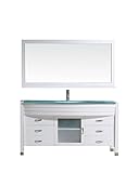 Virtu ms-5061-g-wh Avaシングル洗面化粧台キャビネットセット、61、"ホワイト