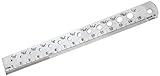 150mm Silverline Stainless Steel Metal Rule Ruler & Drill Gauge Hole Guide