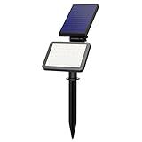 Qtop LEDスポットライト ガーデンライト LEDライト ソーラー充電LED　屋外照明/車道/庭/芝生 ブラック