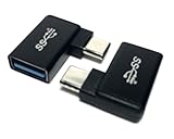 Access 【 L型 10Gbps 】USB-C to USB-A変換アダプタ 10Gbps USB3.2 Gen2 高速転送 L字型コネクタ Type-Cオス(CD) - Type-Aメス(C) + マイクロファイバークロス付き EC73L 1+1