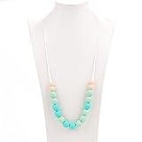 Aishine Teether -Natural Pain Reduce Rainbow Silicone Teething Nursing Breastfeeding Necklace for Mo