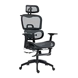 Felicita オフィスチェア メッシュ デスクチェア リクライニング ハイバック ランバーサポート ロッキング 人間工学 SLCH-09MBK ブラック