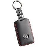 [Hallmo] スマートキーケース 本革 レザー キーカバー CX-80／CX-60／CX-8／CX-5／CX-30／MX-30／ロードスター／MAZDA3／MAZDA6 対応（マツダ MAZDA 互換品） 車種別設計 アクセサリー (本革、黒 / 3ボタン)