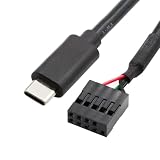 cablecc 9ピン 10ピン USB 2.0 マザーボードヘッダー - Type-C USB-Cケーブル ミニモニターセンサーパネルカメラ用 50cm