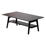 棚付き脚折れ木製センターテーブル【-Horia-ホリア】（長方形型ローテーブル）ウォールナット