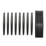 DSPIAE MKM-01~08 水性アクリルマーカー8色セット - メタリックブラック、メタリックシルバー、メタリックレッド、メタリックブルー、メタリックグリーン、メタリックゴールド、メタリックガンメタル、メタリックパープル+ マーカーペン収納ボックス【日本正規代理店】