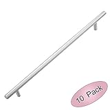 Lizavo 701-320SN Satin Nickel Cabinet Hardware Solid Euro Style T-bar Handle Pull- 12-5/8" (320mm) H