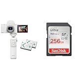 SONY(ソニー) コンパクトデジタルカメラ VLOGCAM Vlog用カメラ ZV-1II シューティンググリップキット ウィンドスクリーン付属 ズームレンズ ホワイト ZV-1M2G W + 【 サンディスク 正規品 】 SanDisk SDカード 256GB SDXC Class10 UHS-I 読取り最大150MB/sUltra SDSDUNC-256G-GH3NN 新パッケージ