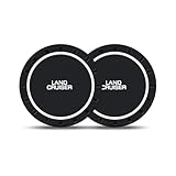 【ランドクルーザー 専用】ドリンクホルダー パッド LAND CRUISER 専用ロゴ付き 7*7cm ランドクルーザー 70系 80系 150系 250系 300系 専用 車用 シリコン ウォーター カップ マット 断熱 衝撃吸収 騒音や摩擦軽減 車種専用 車体保護 内装パーツ カー 用品 アクセサリー 2枚セット(ランドクルーザー 専用)