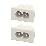 uxcell パワーインレット ACパワーインレット C8タイプパワーソケット パネルマウント2個入り