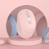2.4GHz USBワイヤレス Bluetooth 5.2マウス デュアルモード切り替え 小型 軽量 静音 無線 充電式 4ボタン ブルートゥースiOS iPhone/iPad/Macbook/Androidタブレット/Windows/Microsoftに対応 ピンク