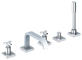 Grohe 25 083 000 Allure Roman Tub Filler with Personal Hand Shower, StarLight Chrome [並行輸入品]