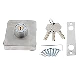 F Fityle ドアロック　ガラス　ガラスドアロック掛け金　ガラス扉　ドア用金物　ステンレススチール製　鍵付き