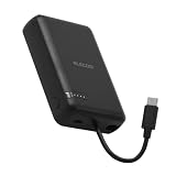 エレコム モバイルバッテリー 10000mAh 20W USB PD対応 Type-C×1ポート USB-Cケーブル一体 ブラック EC-C34BK