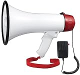 ヤザワコーポレーション YAZAWA ハンドメガホン 拡声器 折りたたみ 10W 誘導 サイレン ハンディ ハンドマイク 到達距離約100m ホワイト Y01HM10WH