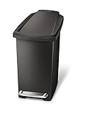 simplehuman ダストボックス スリムプラスチックステップカン 10L ブラック CW1329