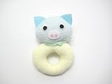 日本製 　ラトル（がらがら）ブタさん リング型 鈴入り  サックス