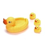 Rosiest 4pcsファミリMummy &ベビーDuckies ToyベビーシャワーラバーSqueak Duck Yellow Duckyギフトforキッズ子供
