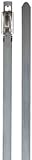 BAND-IT KE1128 Uncoated 304 Stainless Steel Ball-Lok Cable Tie, 3/16 Width, 7.9 Length, 0.010 Thick,